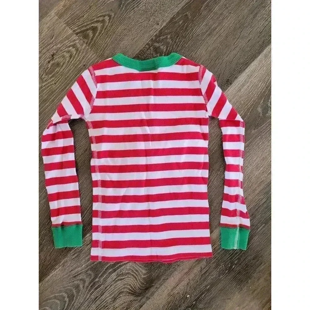 Hanna Andersson girls christmas striped Pajama‎ top size 5
